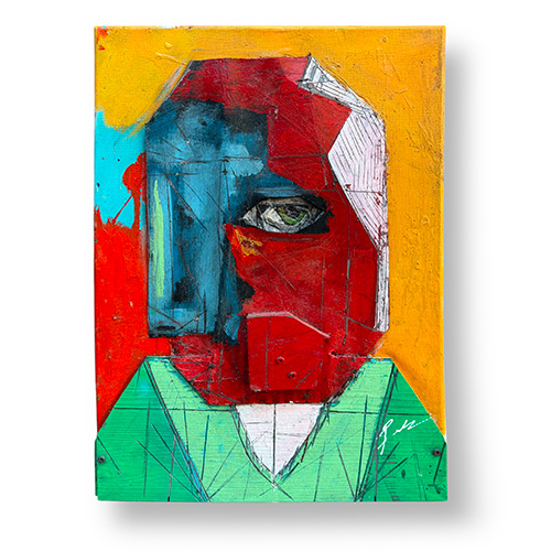 Michael Banks 16x20 "Half Seen" Mixed Media Portrait WP6418